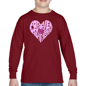 Forever In Our Hearts - Boy's Word Art Long Sleeve T-Shirt