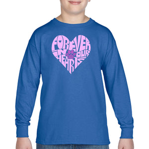 Forever In Our Hearts - Boy's Word Art Long Sleeve T-Shirt