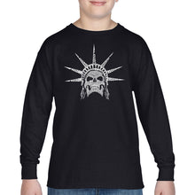 Load image into Gallery viewer, Freedom Skull  - Boy&#39;s Word Art Long Sleeve
