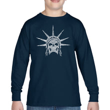 Load image into Gallery viewer, Freedom Skull  - Boy&#39;s Word Art Long Sleeve