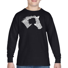 Load image into Gallery viewer, Girl Horse - Boy&#39;s Word Art Long Sleeve T-Shirt