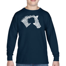 Load image into Gallery viewer, Girl Horse - Boy&#39;s Word Art Long Sleeve T-Shirt