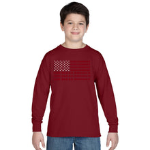 Load image into Gallery viewer, LA Pop Art Boy&#39;s Word Art Long Sleeve - God Bless America