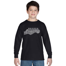 Load image into Gallery viewer, Guitar Head - Boy&#39;s Word Art Long Sleeve