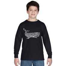 Load image into Gallery viewer, Humpback Whale - Boy&#39;s Word Art Long Sleeve