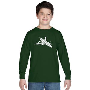 FIGHTER JET NEED FOR SPEED - Boy's Word Art Long Sleeve