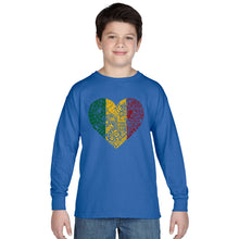Load image into Gallery viewer, One Love Heart -  Boy&#39;s Word Art Long Sleeve