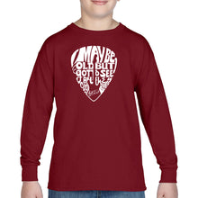 Load image into Gallery viewer, Guitar Pick  - Boy&#39;s Word Art Long Sleeve