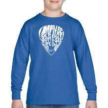 Load image into Gallery viewer, Guitar Pick  - Boy&#39;s Word Art Long Sleeve