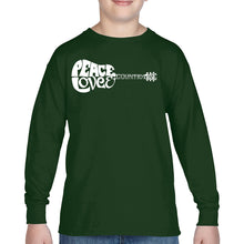 Load image into Gallery viewer, Peace Love Country  - Boy&#39;s Word Art Long Sleeve