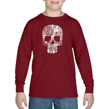 Load image into Gallery viewer, Rock n Roll Skull - Boy&#39;s Word Art Long Sleeve T-Shirt