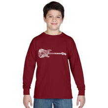 Load image into Gallery viewer, Rock Guitar -  Boy&#39;s Word Art Long Sleeve