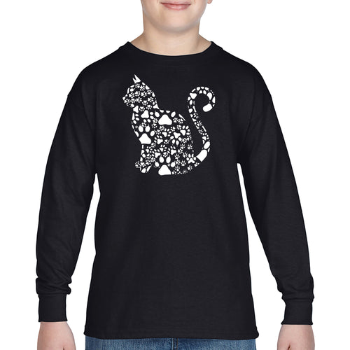 Cat Claws - Boy's Word Art Long Sleeve T-Shirt