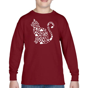 Cat Claws - Boy's Word Art Long Sleeve T-Shirt