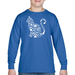 Cat Claws - Boy's Word Art Long Sleeve T-Shirt