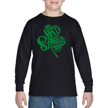 Load image into Gallery viewer, St Patricks Day Shamrock  - Boy&#39;s Word Art Long Sleeve