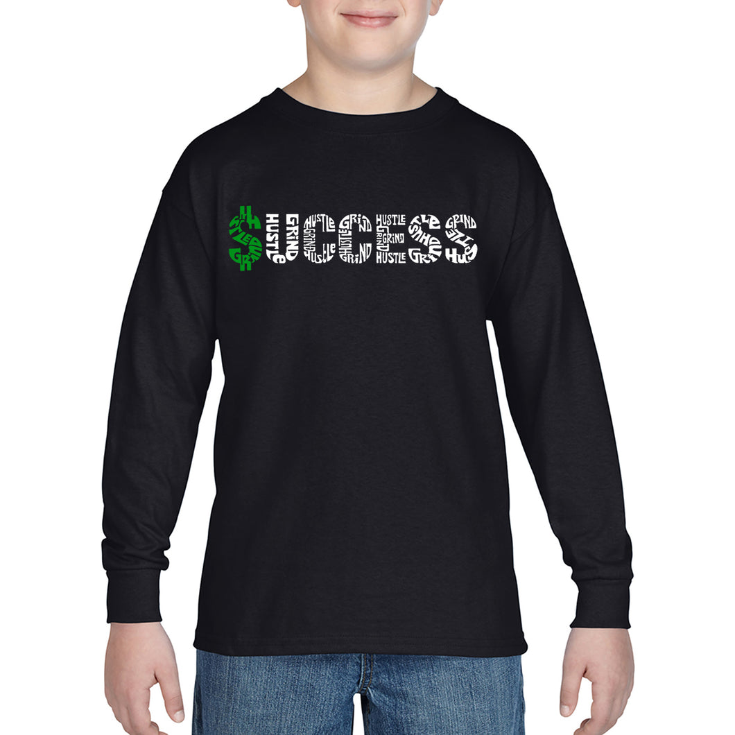 LA Pop Art Boy's Word Art Long Sleeve - Success