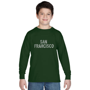 SAN FRANCISCO NEIGHBORHOODS - Boy's Word Art Long Sleeve