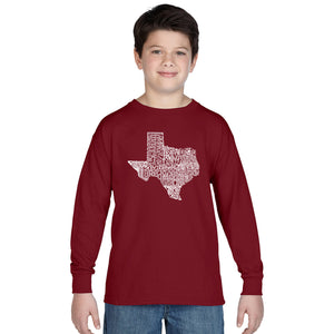 The Great State of Texas - Boy's Word Art Long Sleeve