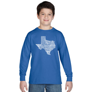 The Great State of Texas - Boy's Word Art Long Sleeve