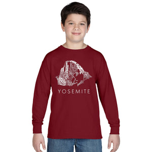 Yosemite -  Boy's Word Art Long Sleeve
