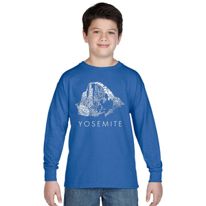 Yosemite -  Boy's Word Art Long Sleeve