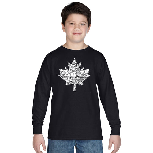 CANADIAN NATIONAL ANTHEM - Boy's Word Art Long Sleeve