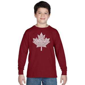 CANADIAN NATIONAL ANTHEM - Boy's Word Art Long Sleeve