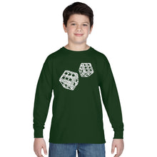 Load image into Gallery viewer, DIFFERENT ROLLS THROWN IN THE GAME OF CRAPS - Boy&#39;s Word Art Long Sleeve