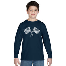 Load image into Gallery viewer, NASCAR NATIONAL SERIES RACE TRACKS - Boy&#39;s Word Art Long Sleeve