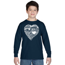 Load image into Gallery viewer, LOVE IN 44 DIFFERENT LANGUAGES - Boy&#39;s Word Art Long Sleeve