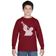 Load image into Gallery viewer, ALL TIME JAZZ SONGS - Boy&#39;s Word Art Long Sleeve