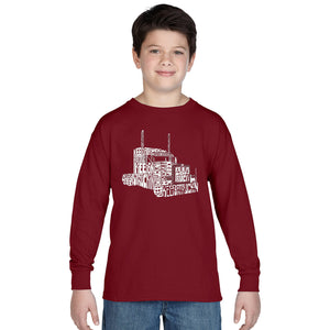 KEEP ON TRUCKIN' - Boy's Word Art Long Sleeve