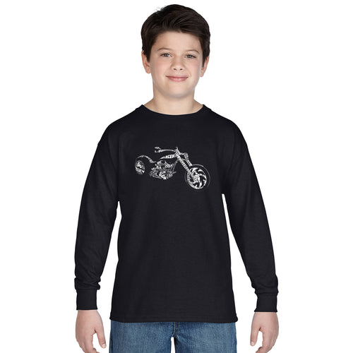 MOTORCYCLE - Boy's Word Art Long Sleeve