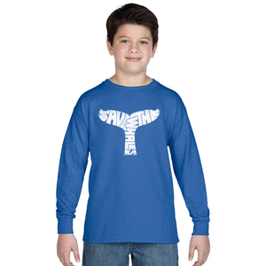 SAVE THE WHALES - Boy's Word Art Long Sleeve