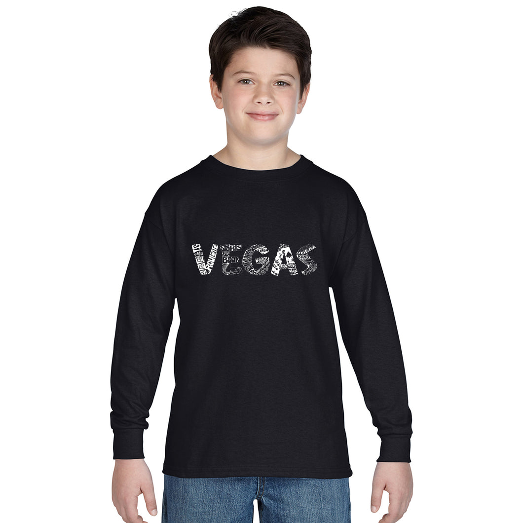 VEGAS - Boy's Word Art Long Sleeve