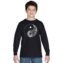 Load image into Gallery viewer, YIN YANG - Boy&#39;s Word Art Long Sleeve