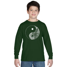 Load image into Gallery viewer, YIN YANG - Boy&#39;s Word Art Long Sleeve