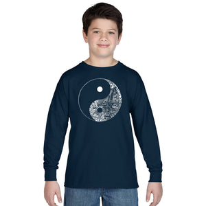 YIN YANG - Boy's Word Art Long Sleeve