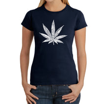 Load image into Gallery viewer, 50 DIFFERENT STREET TERMS FOR MARIJUANA - Women&#39;s Word Art T-Shirt