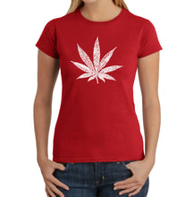 Load image into Gallery viewer, 50 DIFFERENT STREET TERMS FOR MARIJUANA - Women&#39;s Word Art T-Shirt