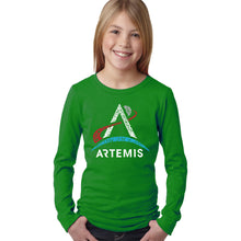 Load image into Gallery viewer, NASA Artemis Logo - Girl&#39;s Word Art Long Sleeve T-Shirt