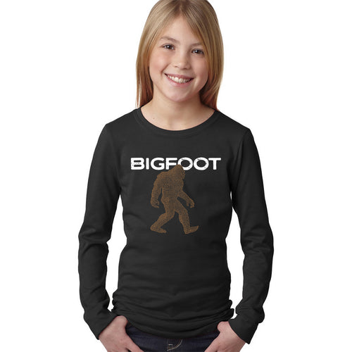 Bigfoot - Girl's Word Art Long Sleeve T-Shirt