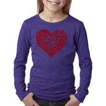 Load image into Gallery viewer, LA Pop Art Girl&#39;s Word Art Long Sleeve - Country Music Heart