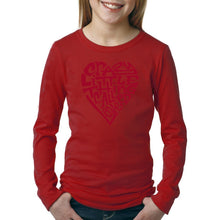 Load image into Gallery viewer, LA Pop Art Girl&#39;s Word Art Long Sleeve - Crazy Little Thing Called Love