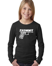 Load image into Gallery viewer, LA Pop Art Girl&#39;s Word Art Long Sleeve - Out of My cold Dead Hands Gun