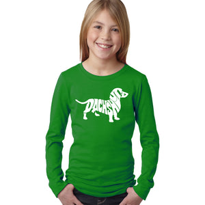 Dachshund  - Girl's Word Art Long Sleeve