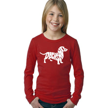 Load image into Gallery viewer, Dachshund  - Girl&#39;s Word Art Long Sleeve
