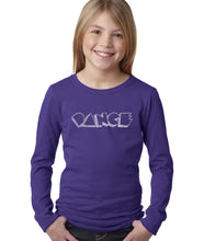 Load image into Gallery viewer, LA Pop Art Girl&#39;s Word Art Long Sleeve - DIFFERENT STYLES OF DANCE