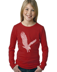 LA Pop Art Girl's Word Art Long Sleeve - Eagle